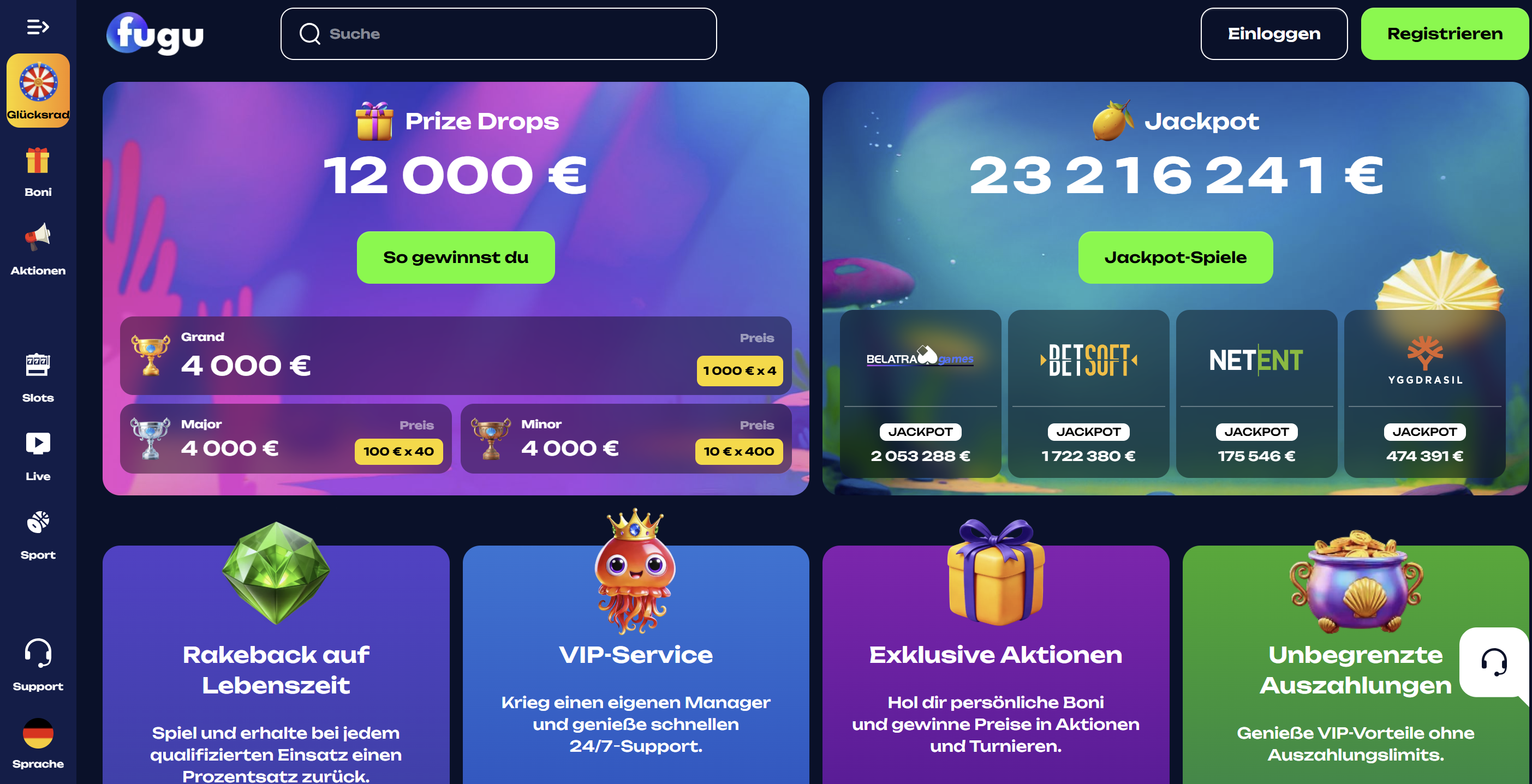 Fugu Casino Funktionen